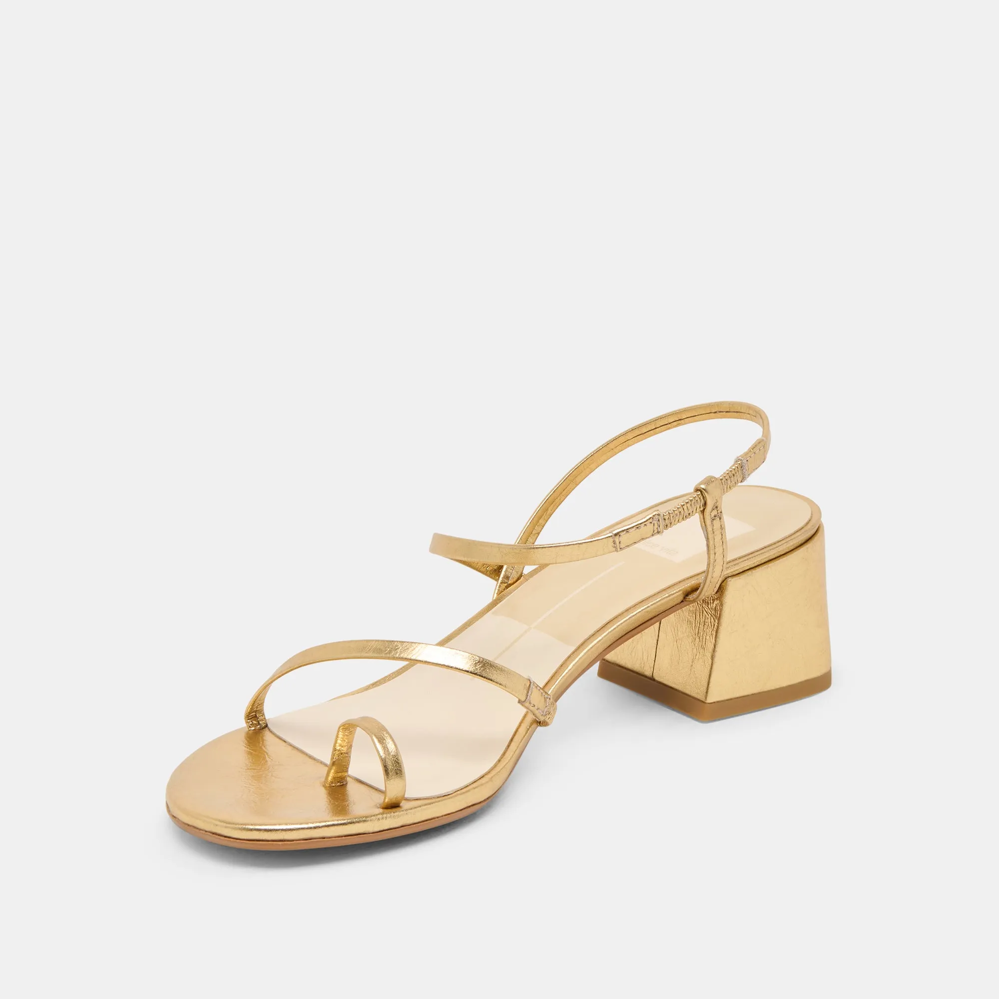 TRINI HEELS GOLD LEATHER Holiday Sandals Supportive arch
