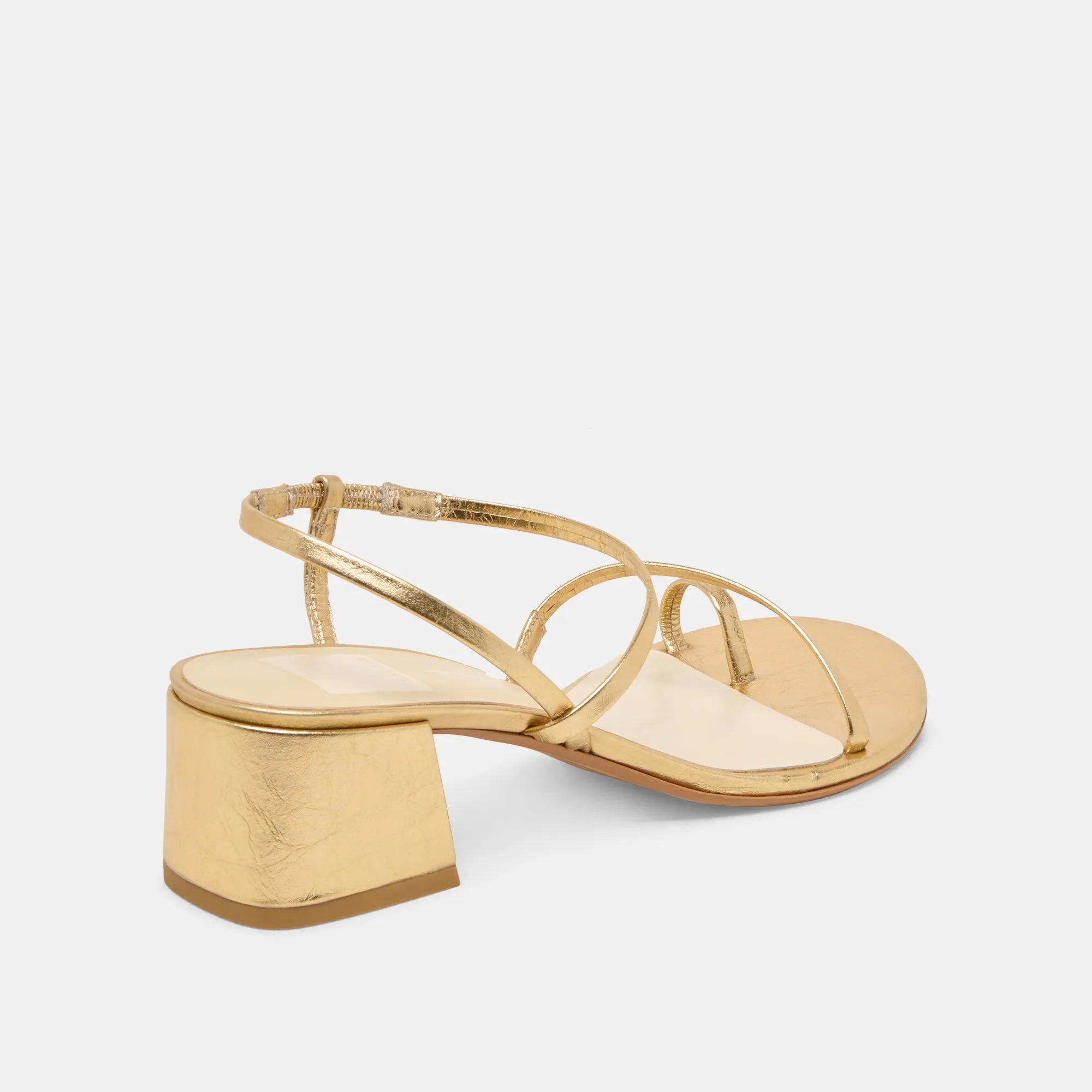 TRINI HEELS GOLD LEATHER Multi Directional Comfortable Stilettos