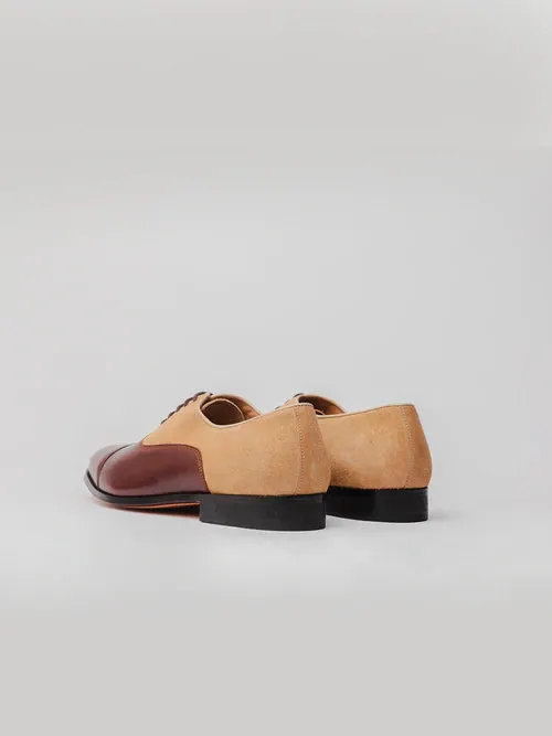 Shock Absorbing Plain Toe Oxfords Trinity Combination Oxford - Brown