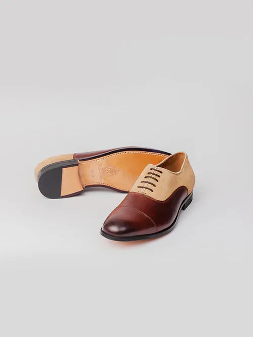 Trinity Combination Oxford - Brown Step Style Designer Brand Oxfords