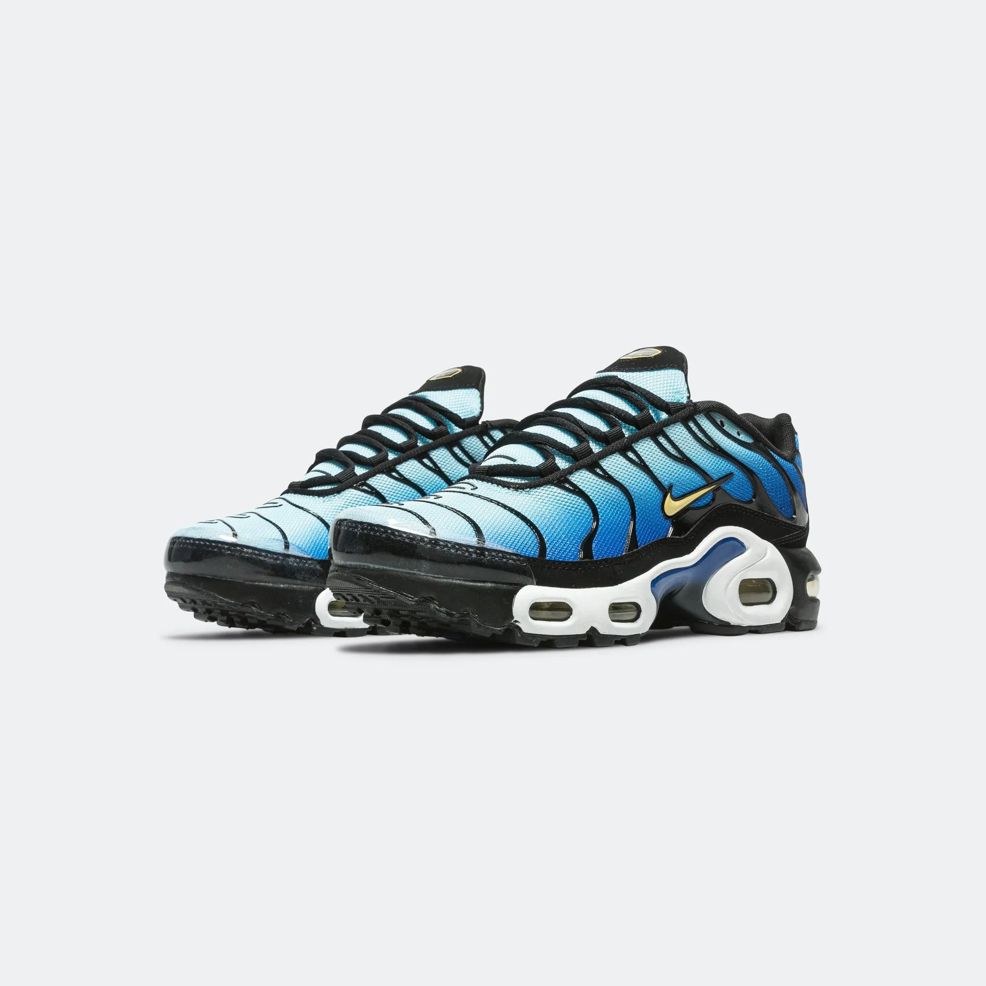 Air Max Plus (GS) - Black/Chamois-Sky Blue-Hyper Blue Foot Tech