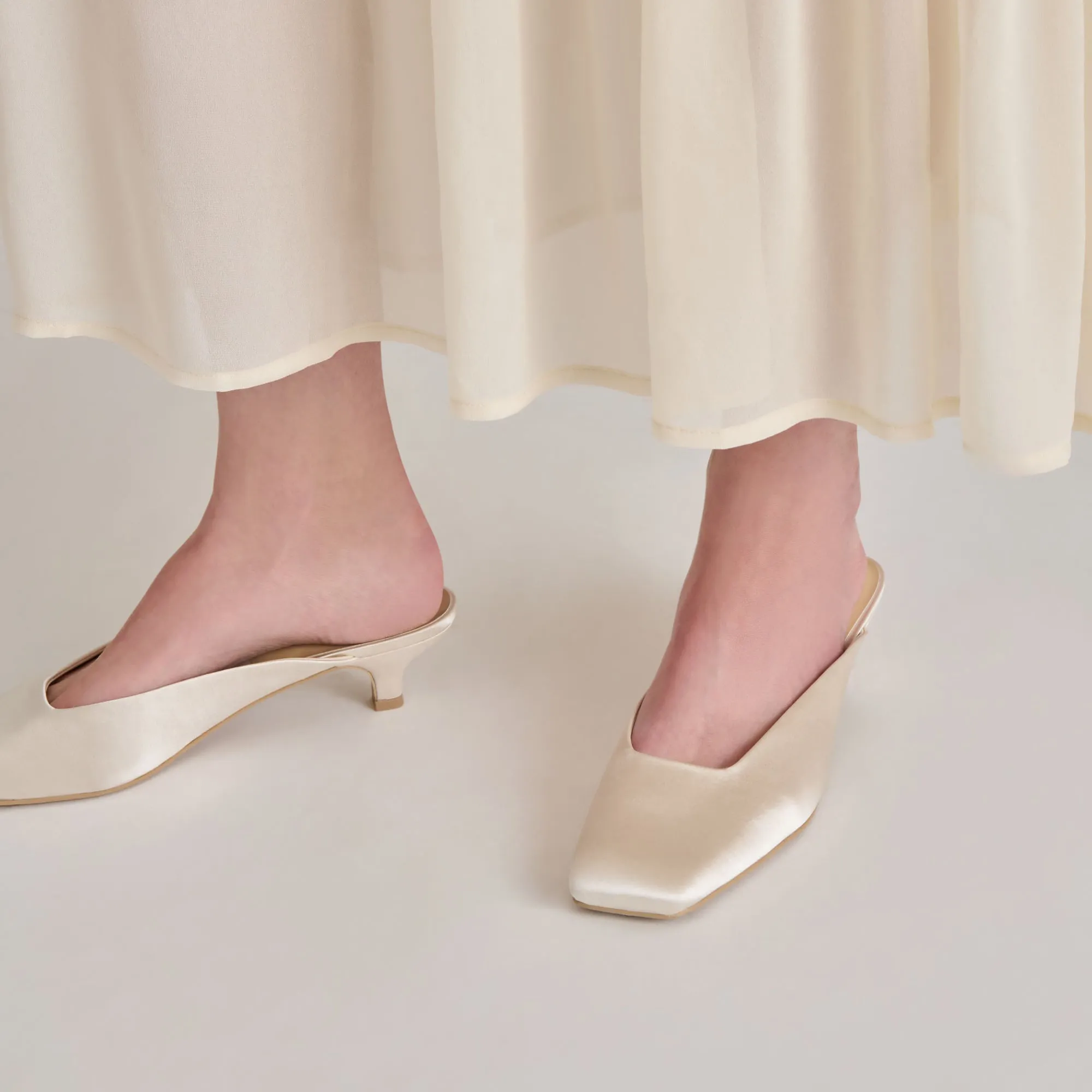 Christmas Party Heels Smart Pumps UMARA HEELS IVORY SATIN