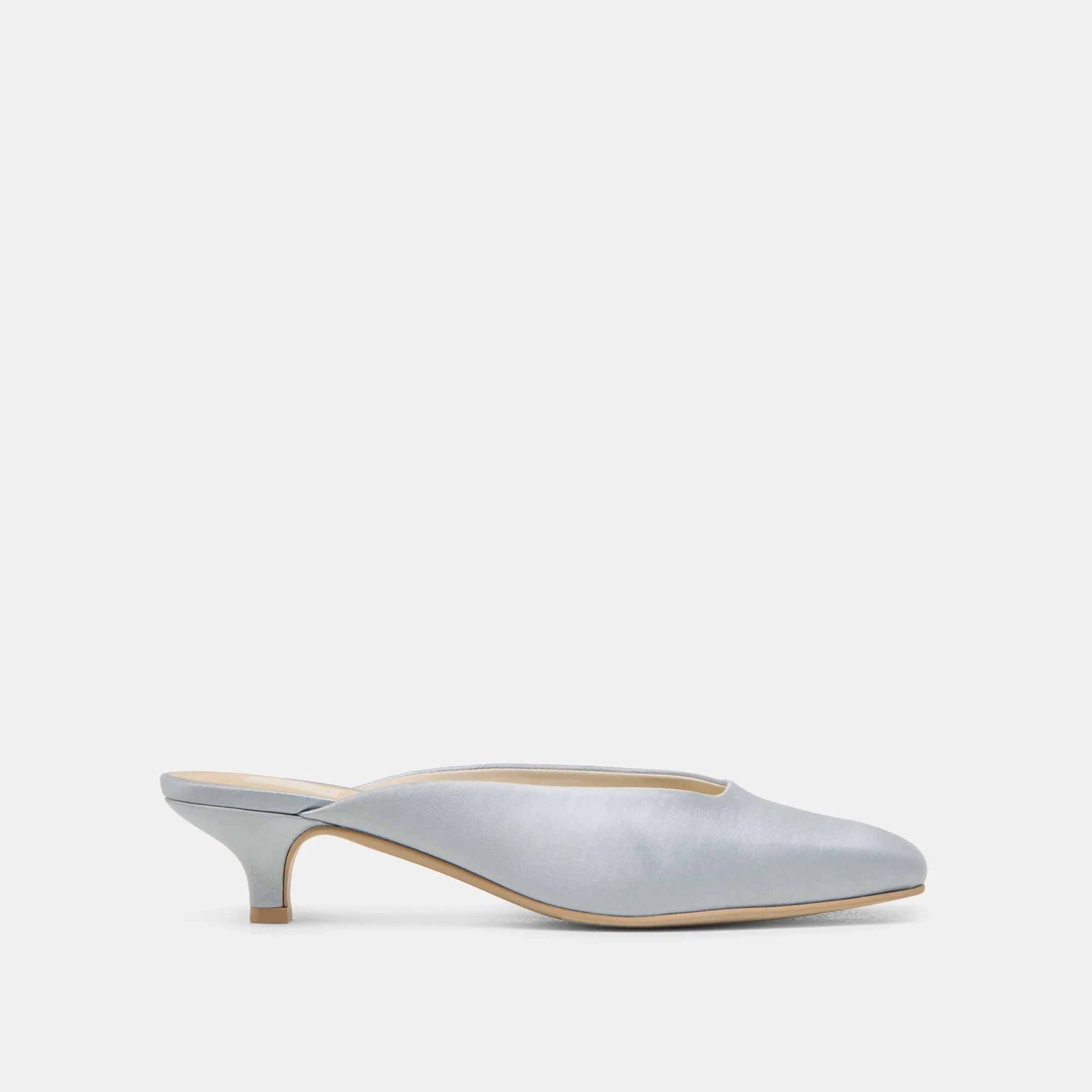Lightweight Sole Bejeweled Heels UMARA HEELS LIGHT BLUE SATIN