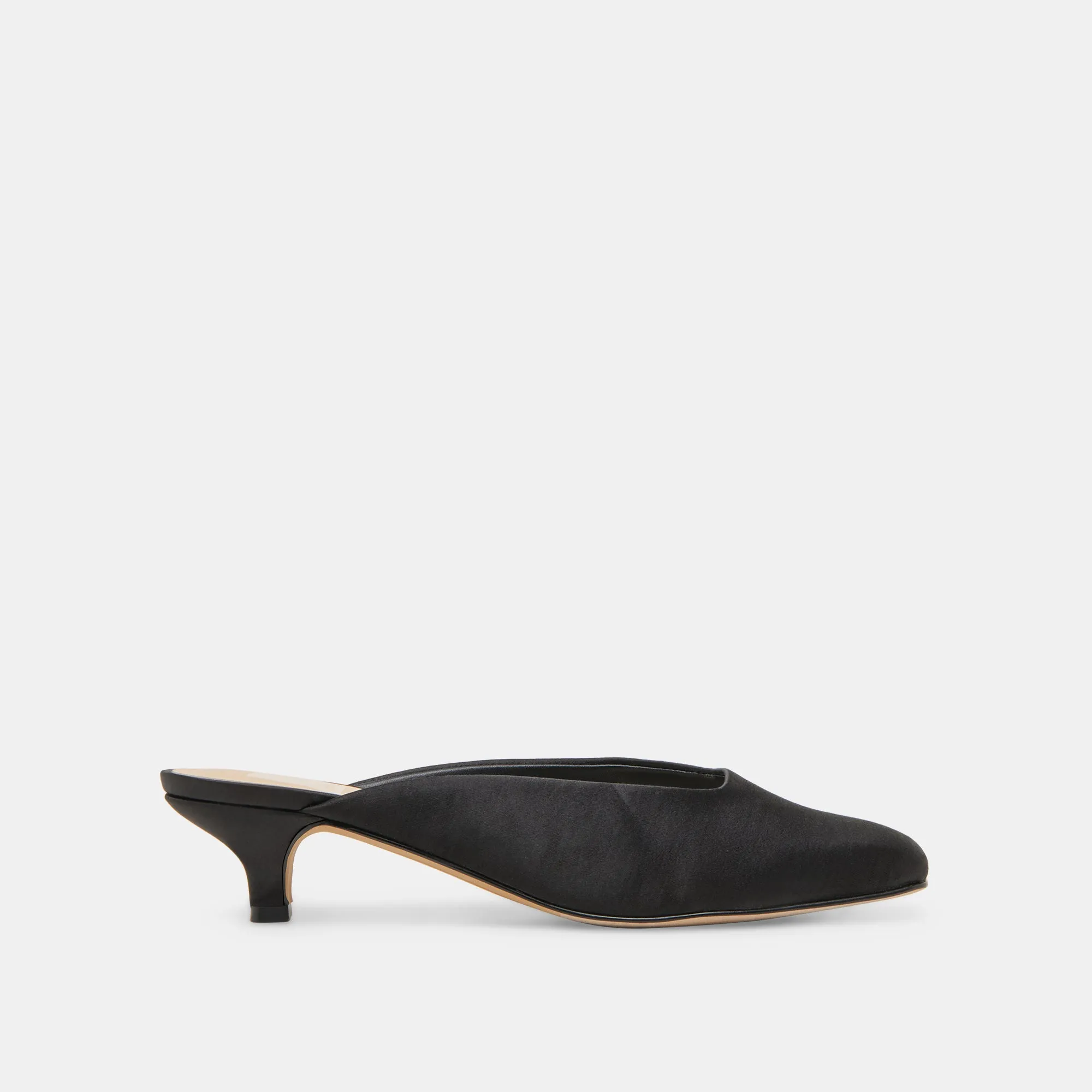 portable Bridal Flats and Heels UMARA HEELS ONYX SATIN