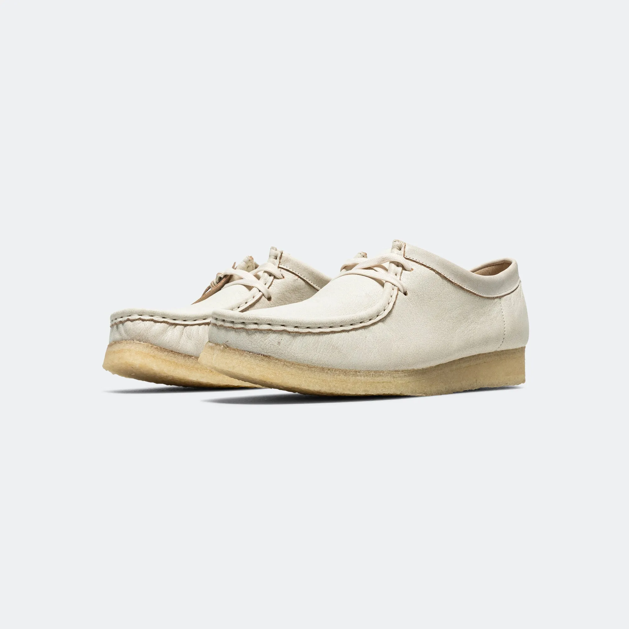 Womens Wallabee - White Leather Supportive Heel Counter Neutral Footbed