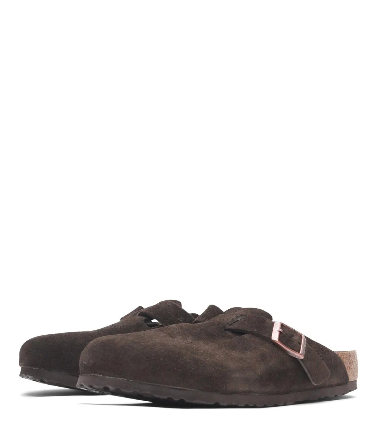 beach lovers' flip - flops Birkenstock Boston Soft Footbed Suede Mocha