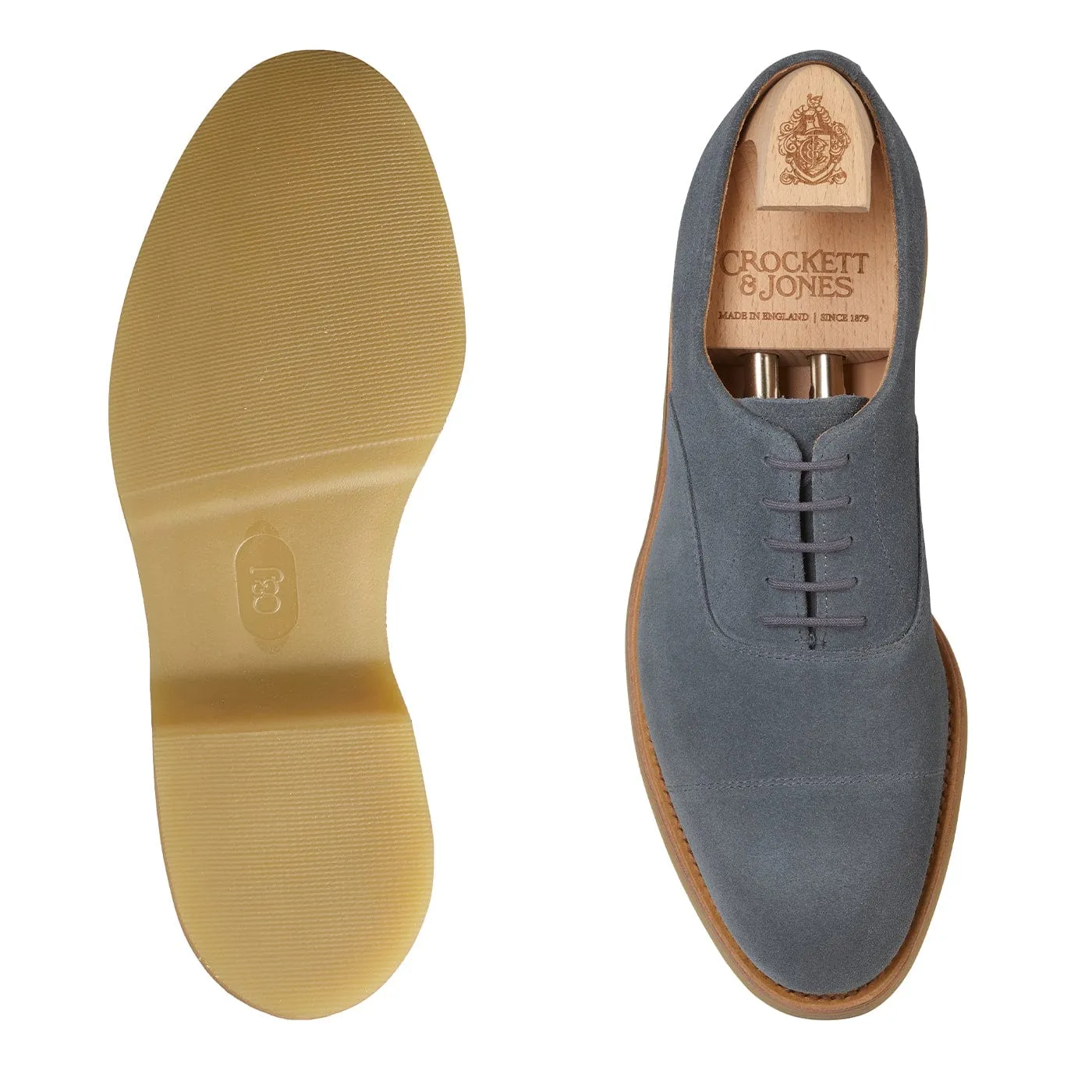 Simple Wear Wide Fit Oxfords Tresco Pastel Blue Suede