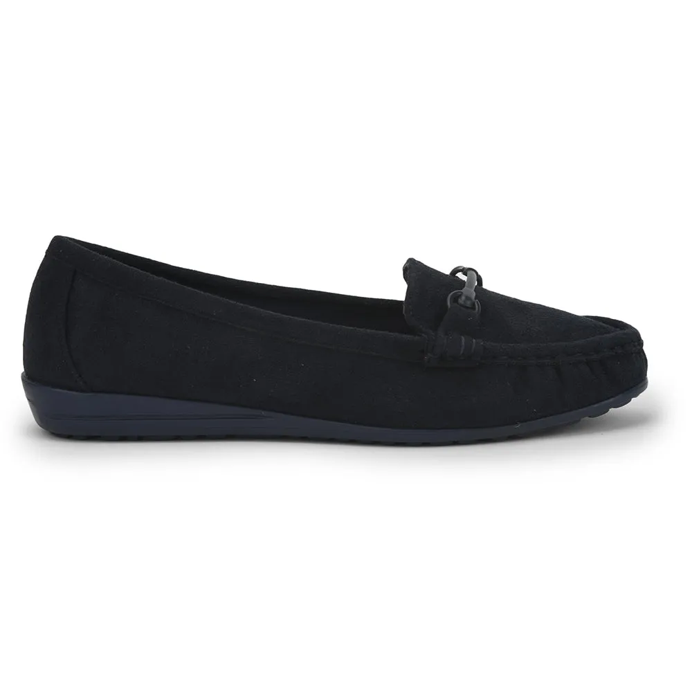 Light Padding Shock Absorbing Healers Casual Navy Blue Loafers For Women HM6-10 By Liberty