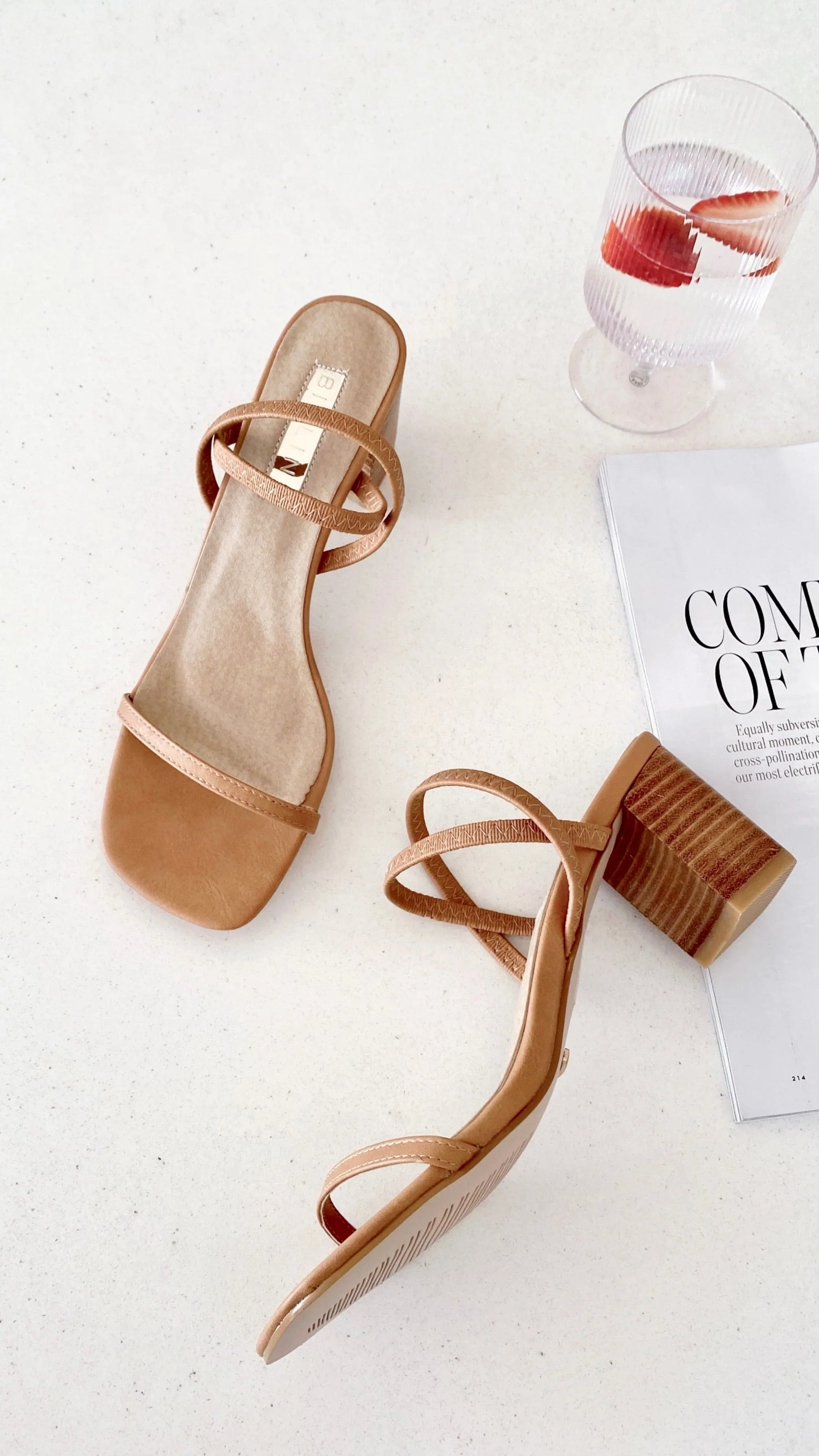 Balton Mule Heel - Sugar Brown / Natural Evening Glam Glamorous Footwear