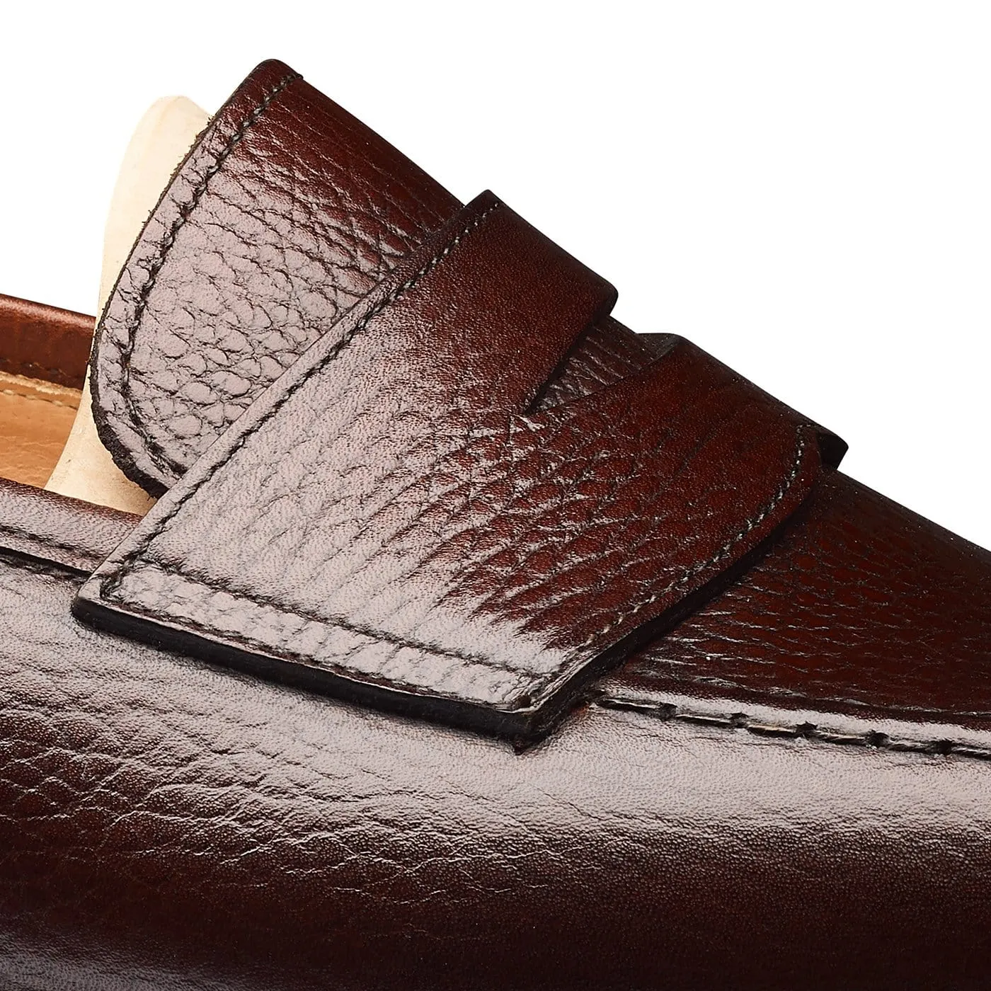 Boston Dark Brown Country Calf Grain Comfortable Everyday Footwear Grippy Outsole
