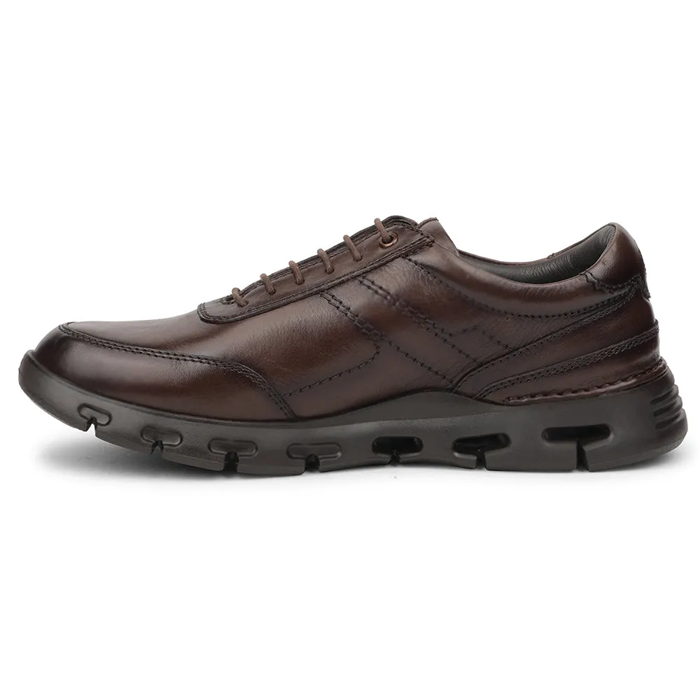 Healers Dark Brown Casual Formal Derby Shoes For Men ASF-1 By Liberty Stylish Step Smooth Surface
