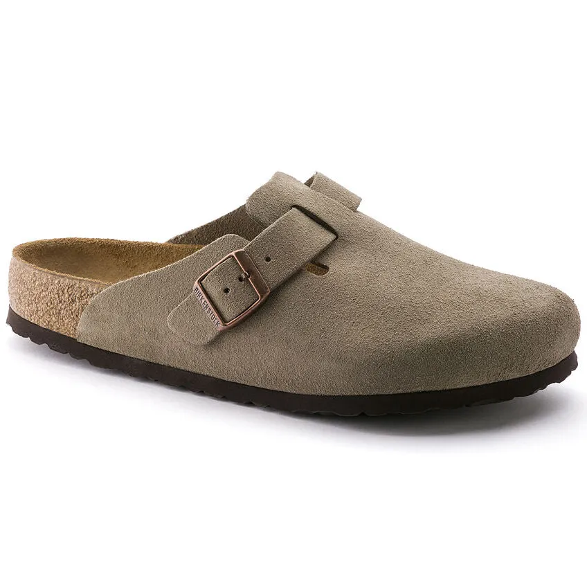Birkenstock Boston Soft Footbed Suede (Taupe) All Use Modern Twist