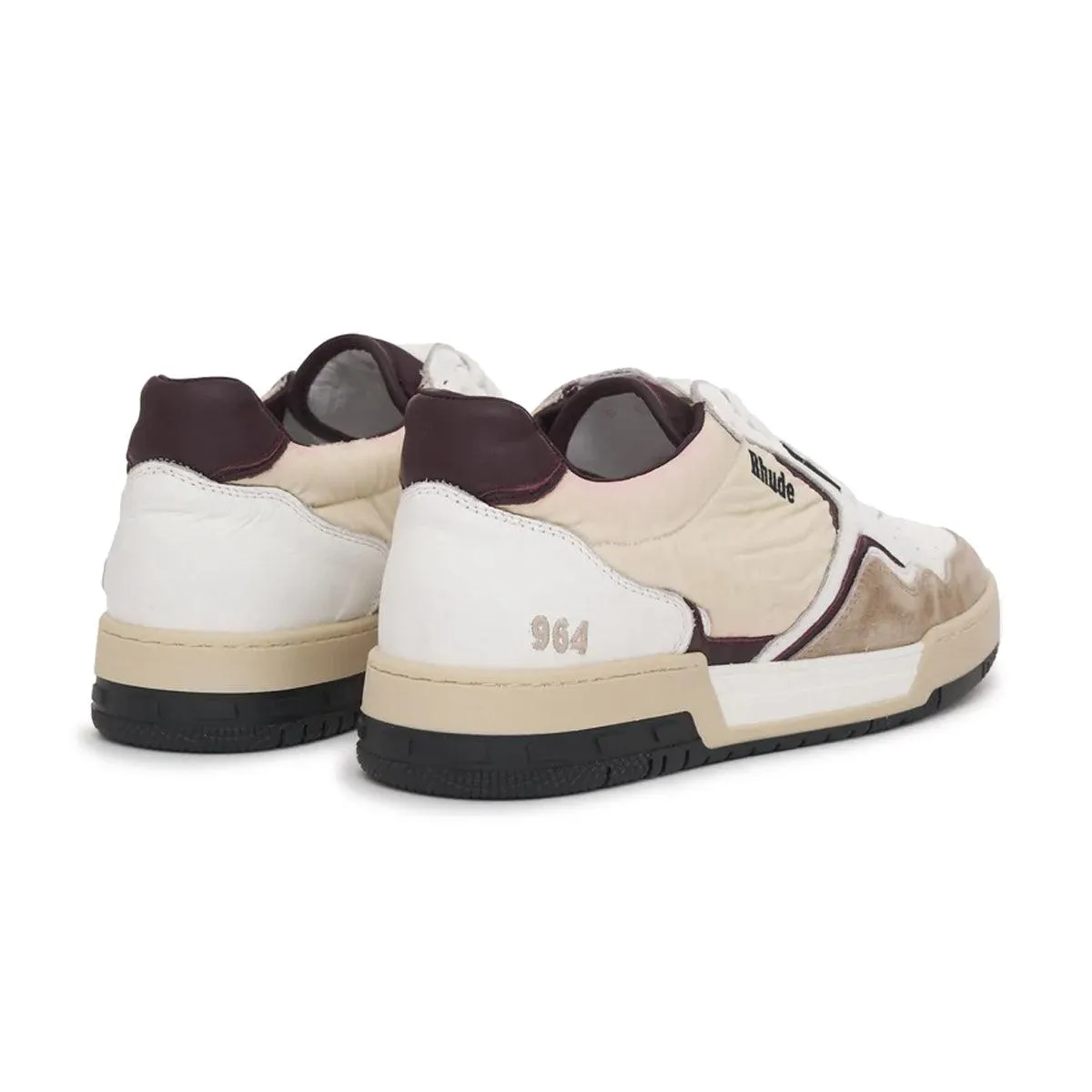 light texture Racing Sneaker 'White Maroon'