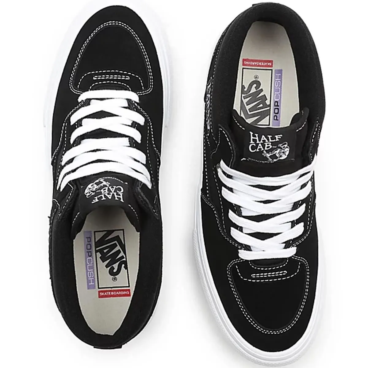 Anti Odor Treatment On Board Vans Skate Half Cab - Black/White