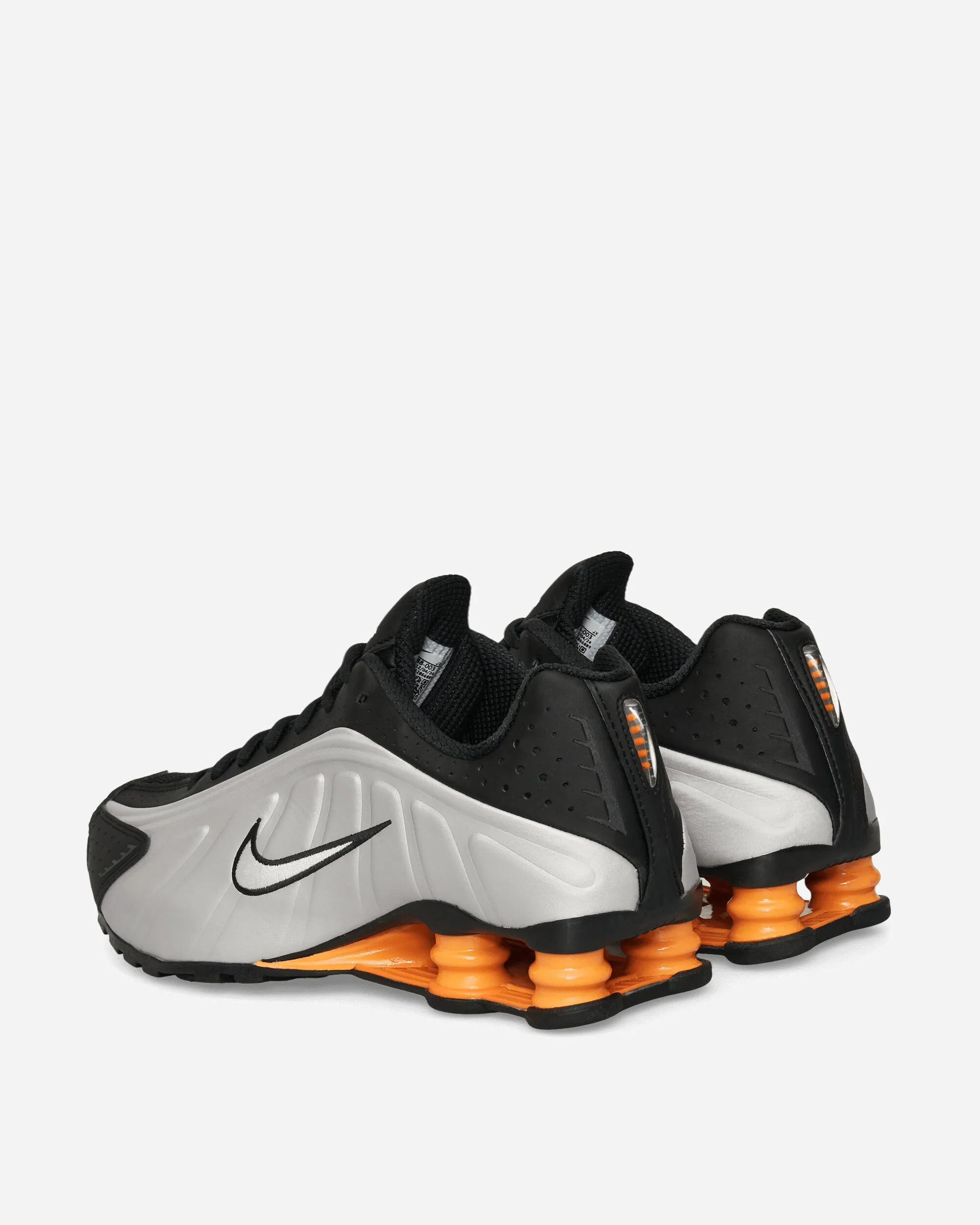 Valley Step Low Top Design Shox R4 Sneakers Metallic Silver / Black / Bright Mandarin