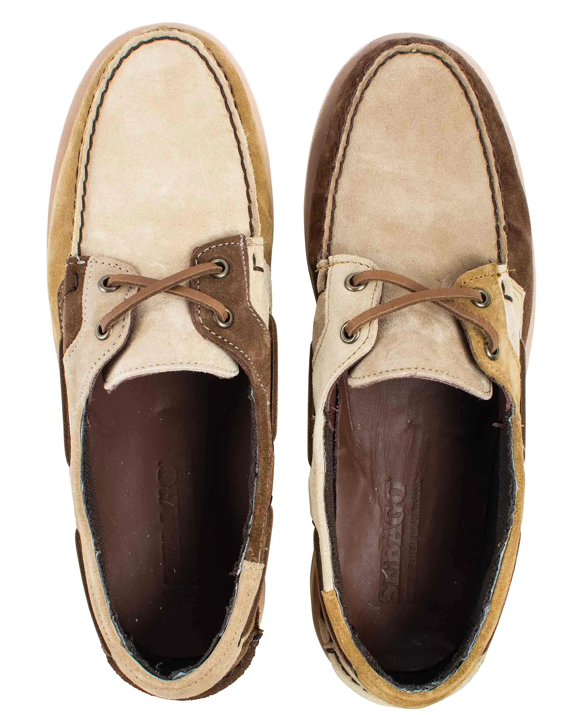 Engineered Garments x Sebago Rossisland Mix Jib Desert Tones Comfort Flex Lined interior