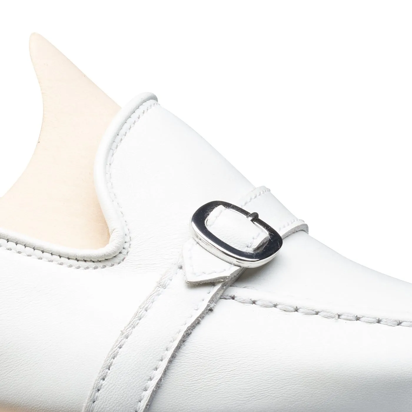 Loose Fit Supportive Heel Tessa White Calf