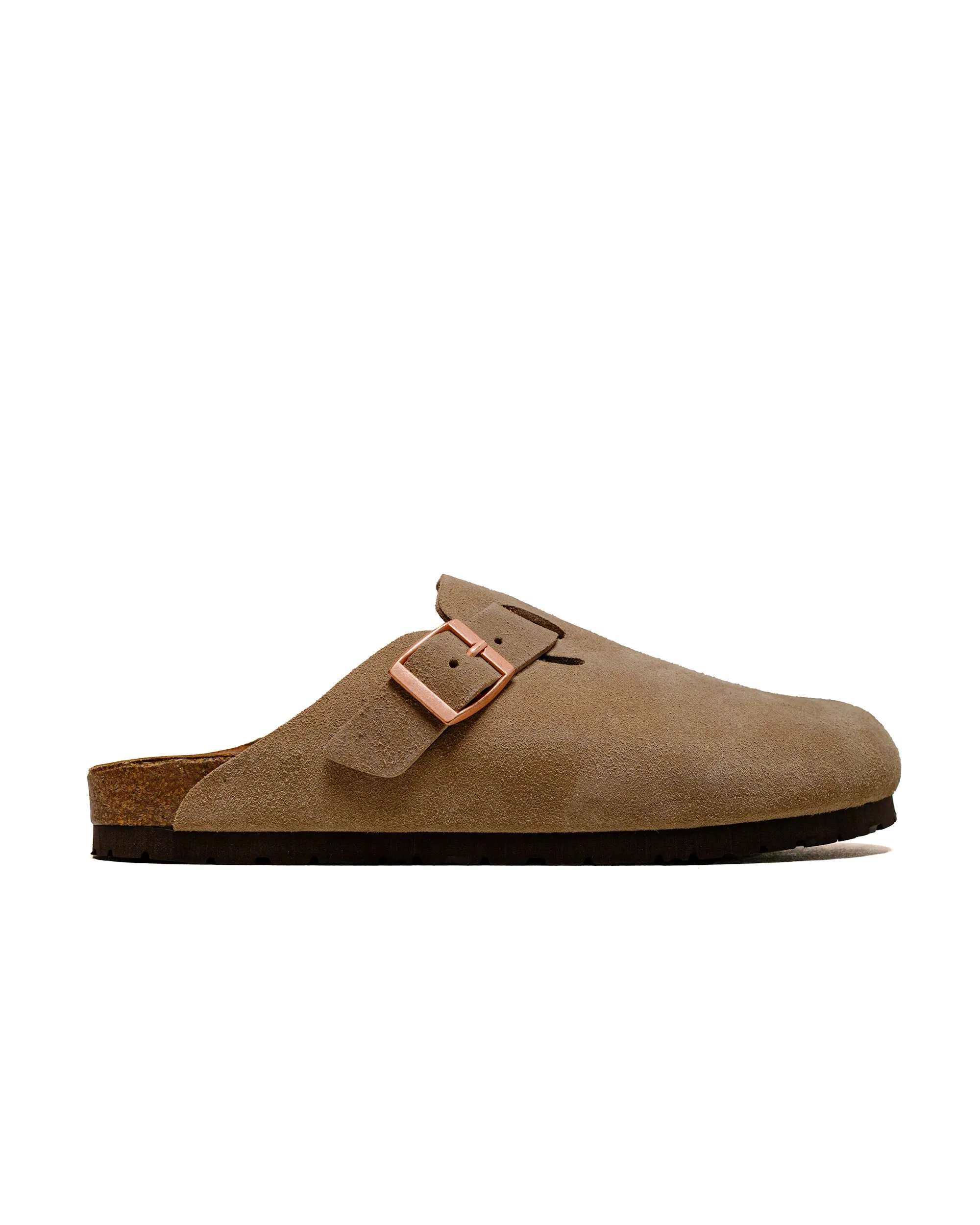 The Real McCoy's MA23012 Leather Foot-Support Clogs Taupe Drive Friendly Sturdy Support