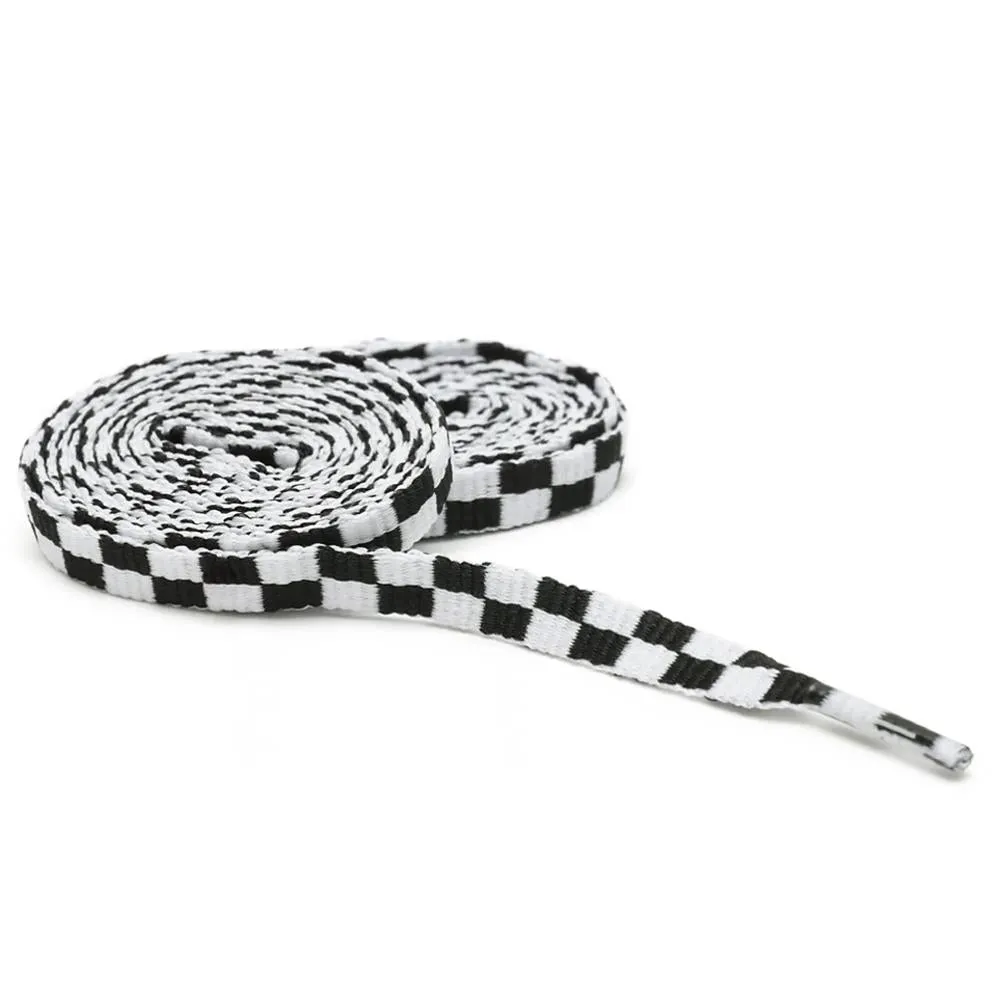 Mid Top Design Compact Build Vans Laces 54"- Black/White Checkerboard