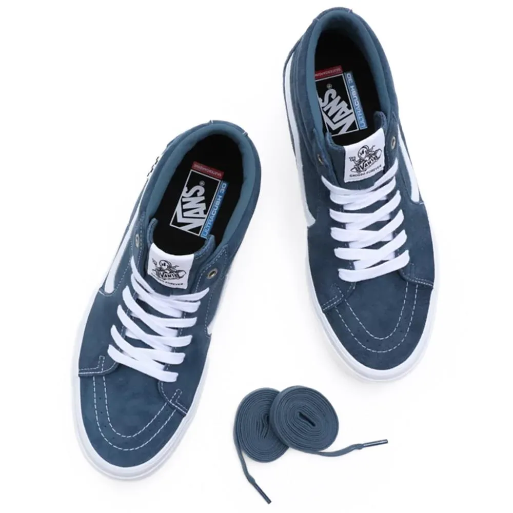 Vans Skate Grosso Mid Pig Suede - Blue/White All Day Style