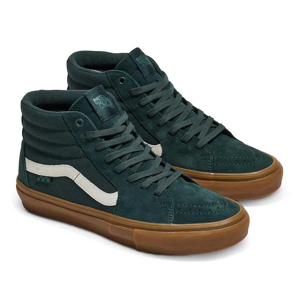 Low Build Ventilated Upper Vans Skate Sk8-Hi - Dark Green/Gum