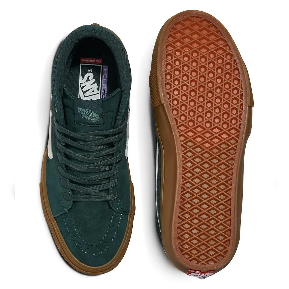 Comfortable Padding Vans Skate Sk8-Hi - Dark Green/Gum