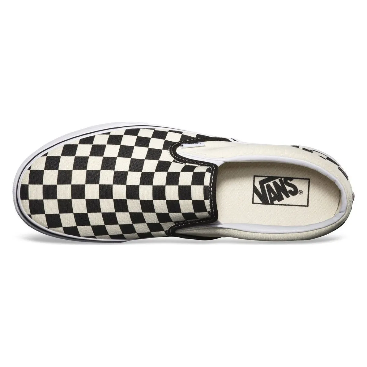 Vans Unisex Checkerboard Slip-On Black/Off White Indoor Daily Bright Step