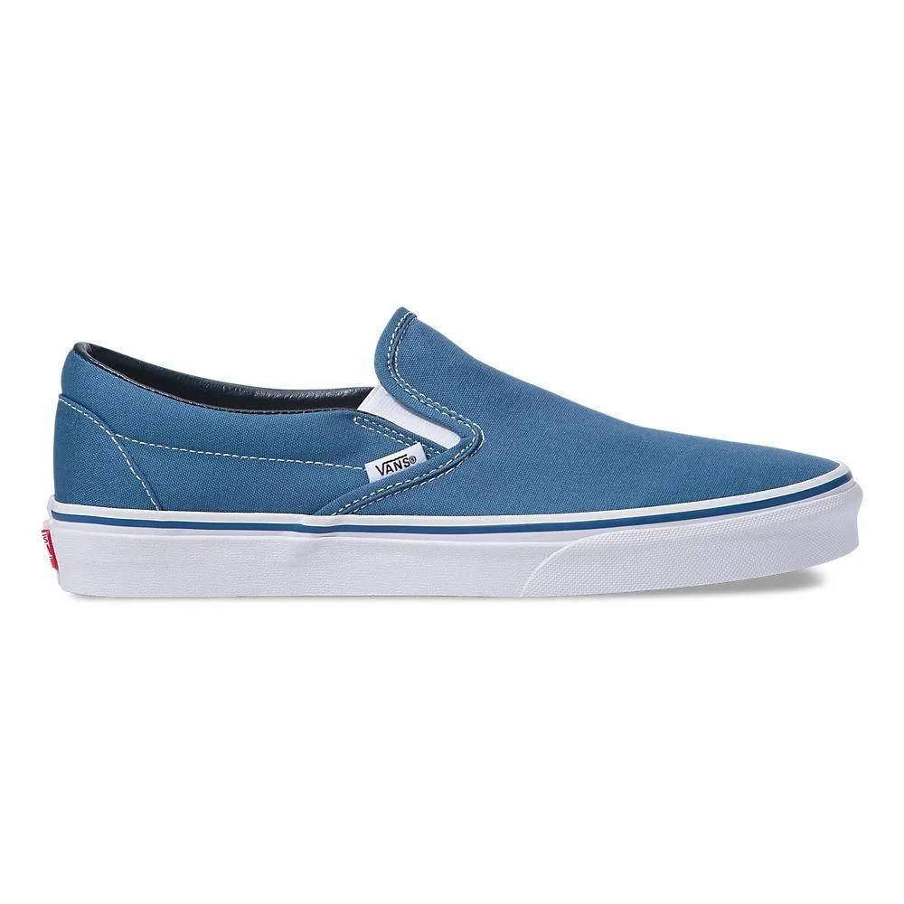 Travel Ready Daily Wear Vans Unisex Classic Slip On Navy Canvas