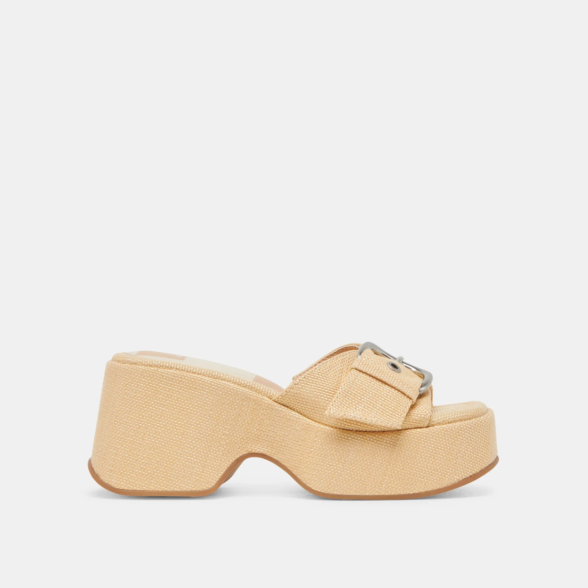 Block Heel GISEL HEELS LT NATURAL WOVEN RAFFIA