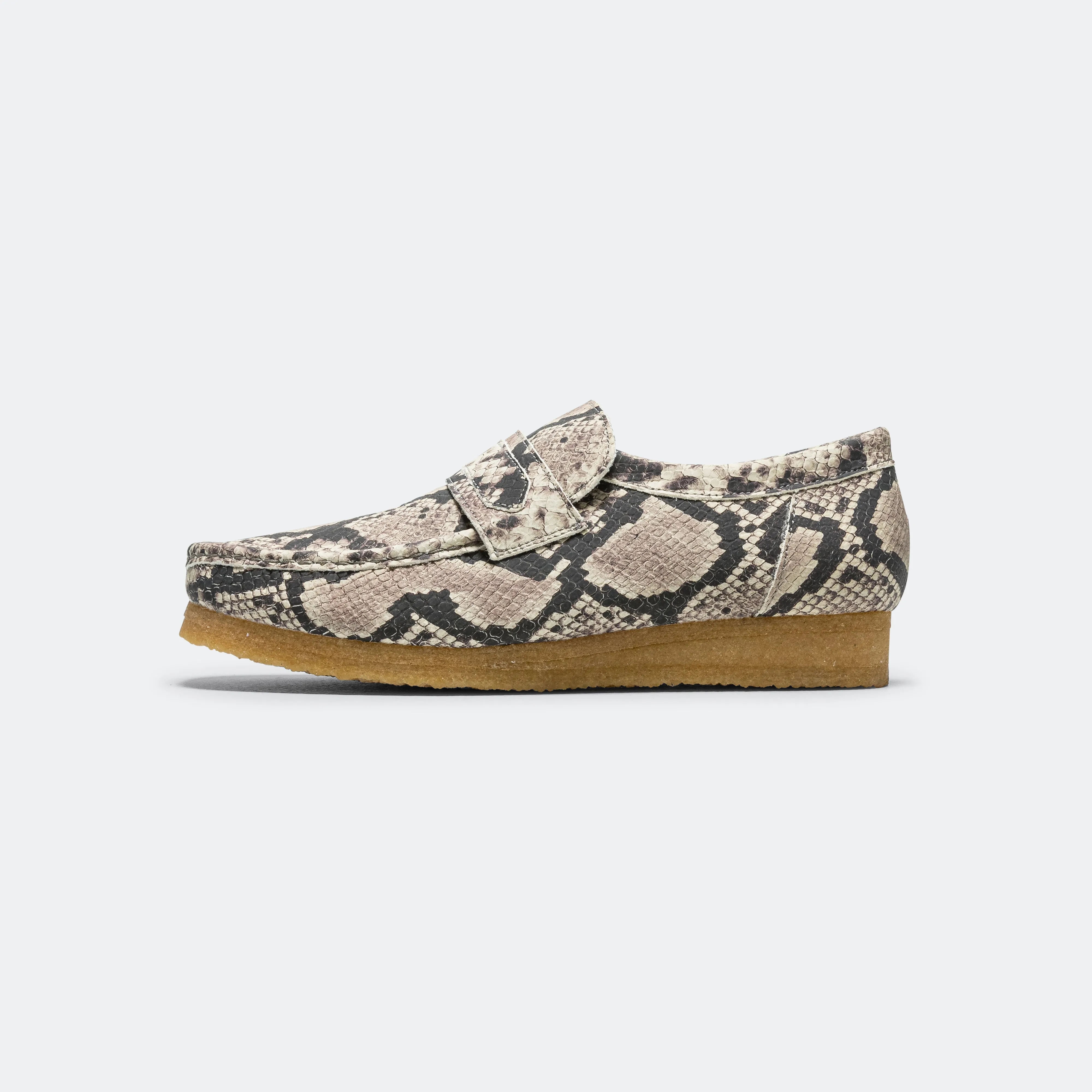 Wallabee Loafer - Grey Snake Leather Insole Support Sportswear Choice
