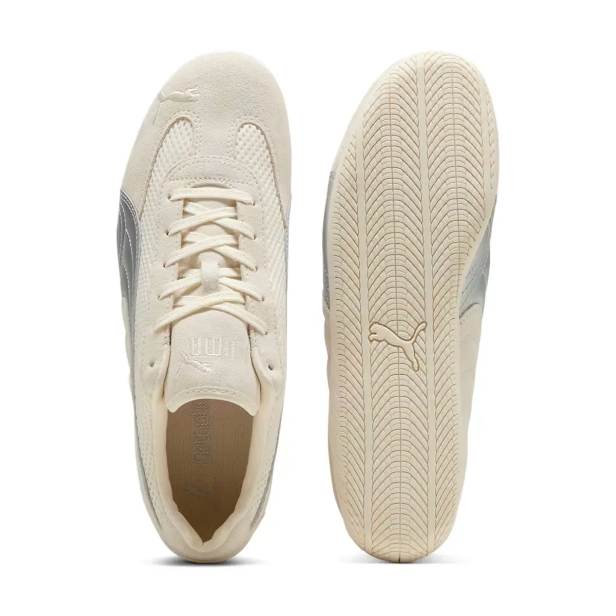 Speedcat Premium 'Frosted Ivory Matte Silver' mesh ventilation