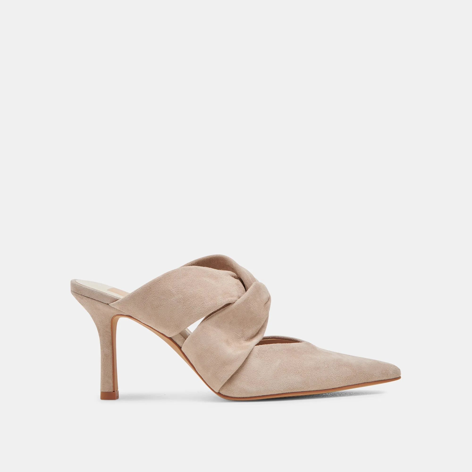 Rubber Outsole Laced KELSY HEELS TAUPE SUEDE