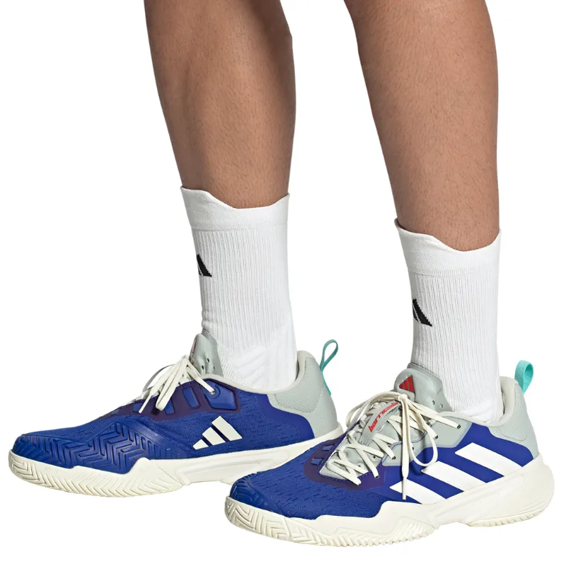fitness gear Performance Mesh Adidas Barricade Mens Tennis Shoes - Team Royal Blue / Off White / Bright Red