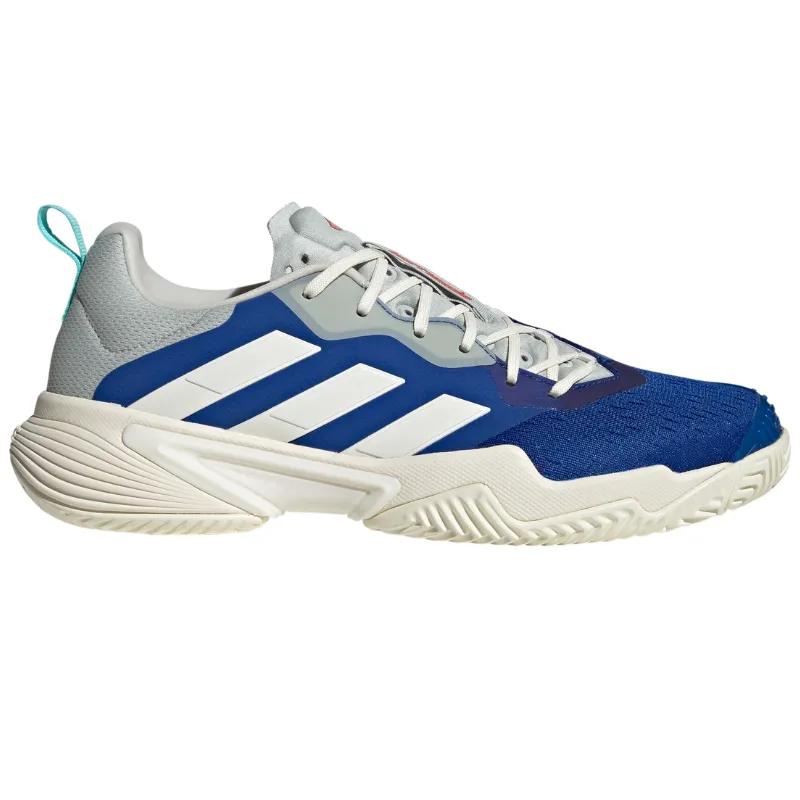 Ankle Ease Adidas Barricade Mens Tennis Shoes - Team Royal Blue / Off White / Bright Red