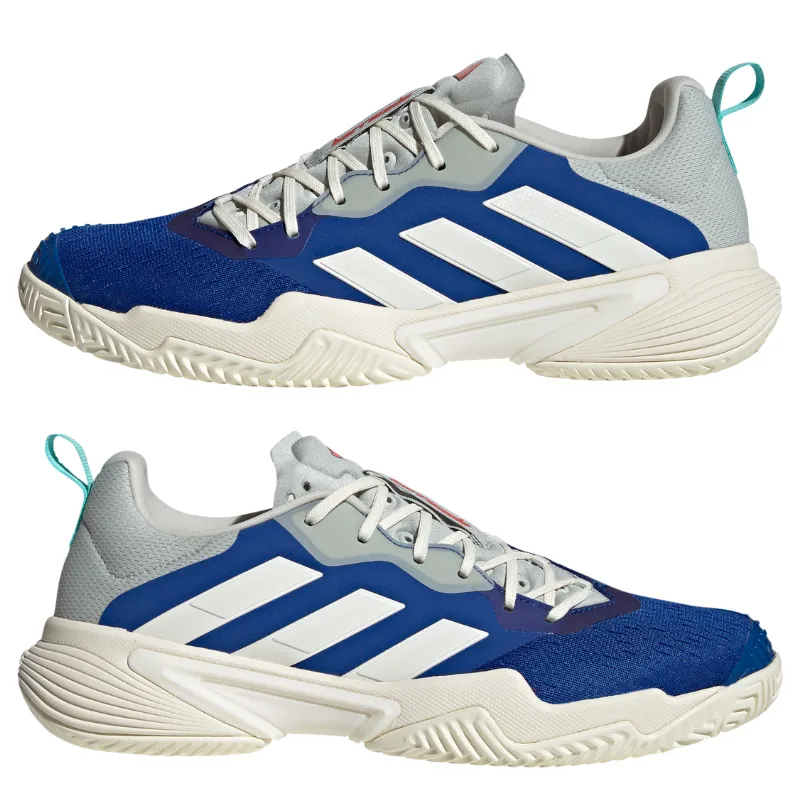 Urban Style Flex Fit Adidas Barricade Mens Tennis Shoes - Team Royal Blue / Off White / Bright Red
