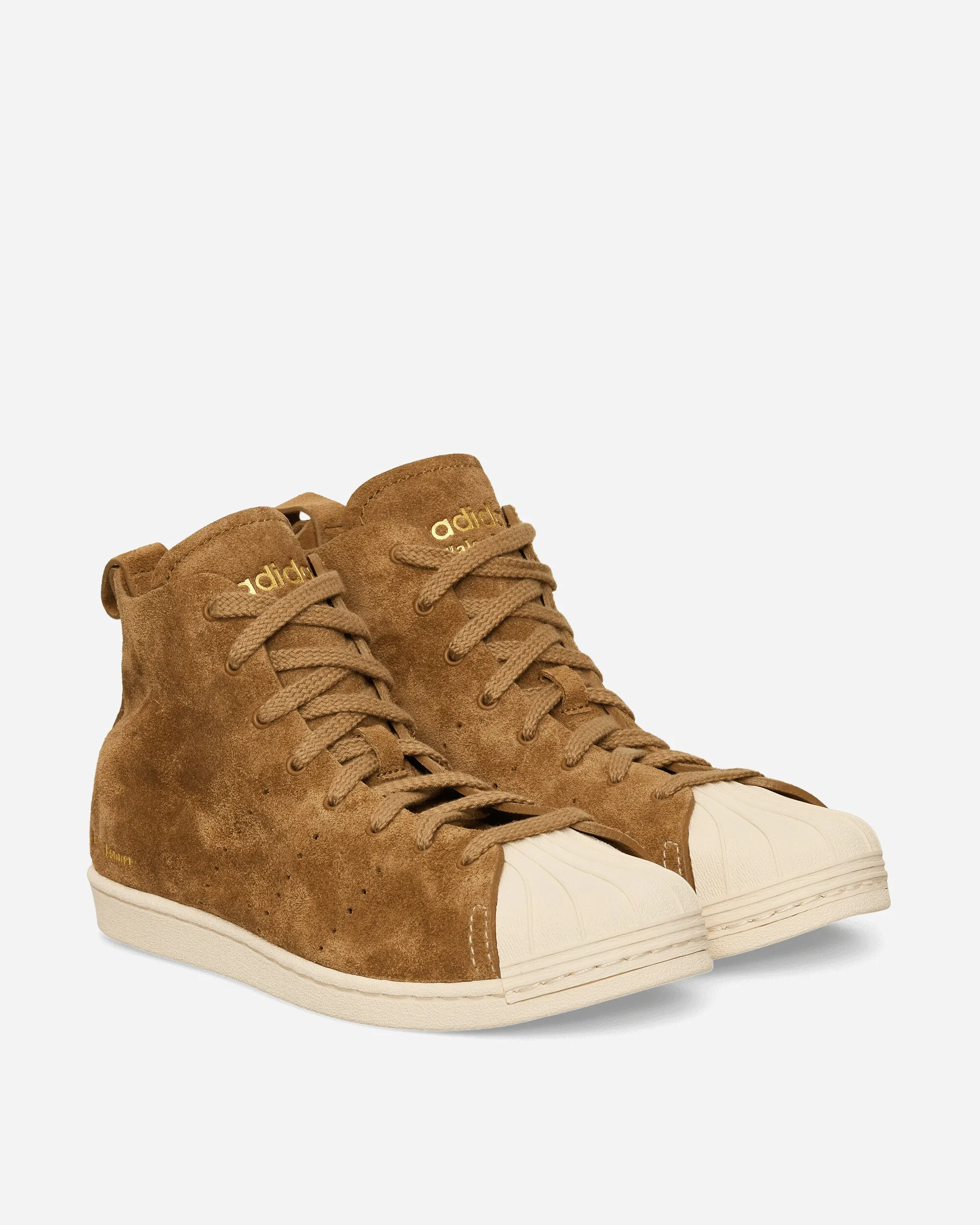 Light Ride Strong Stitch Wales Bonner Superstar High Sneakers Brown / Wonder White