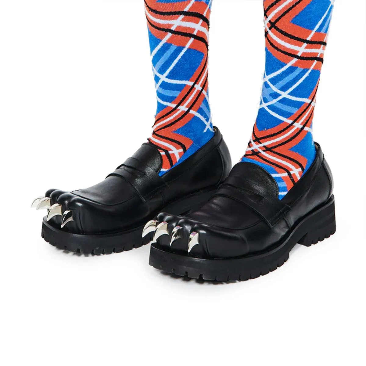 Leather Moccasin Moggies 'Black' Hollowed Out Panels Ultra Flex