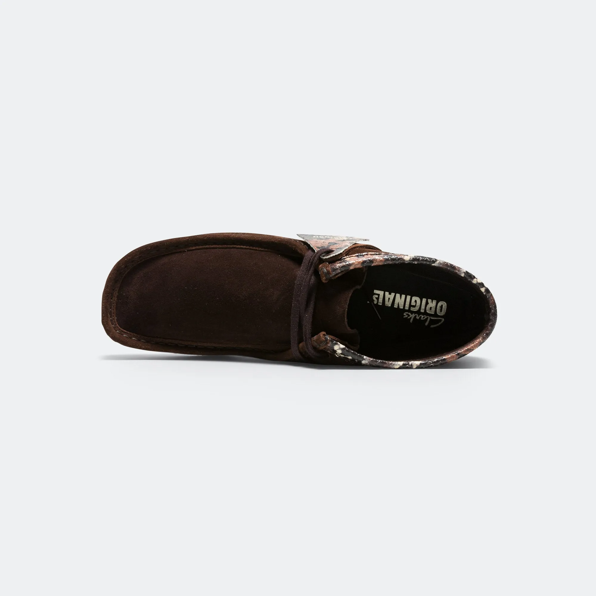 Thermal Insulation Layer Breathable Material Wallabee Boot - Brown Snake
