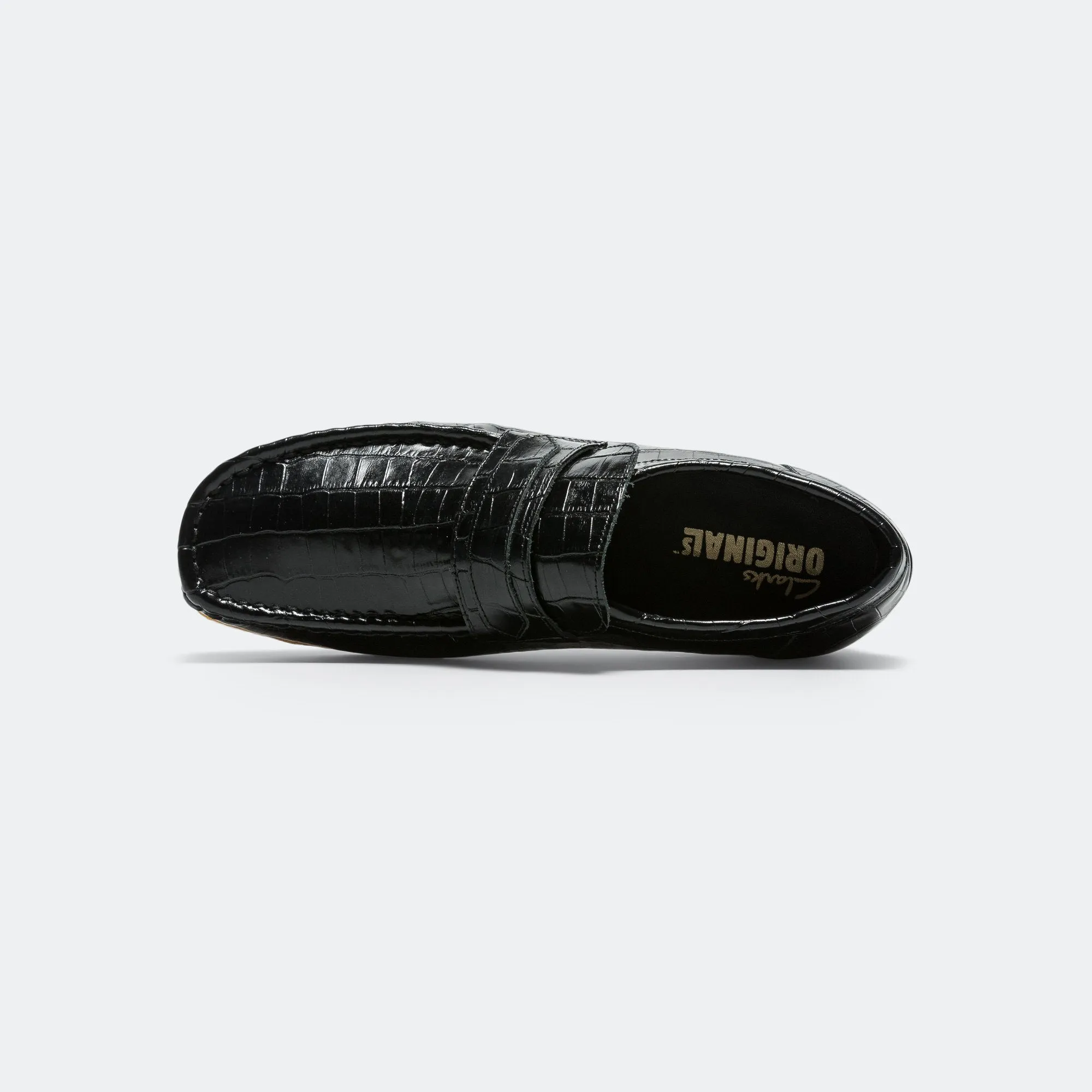 Power Move Wallabee Loafer - Black Crocodile