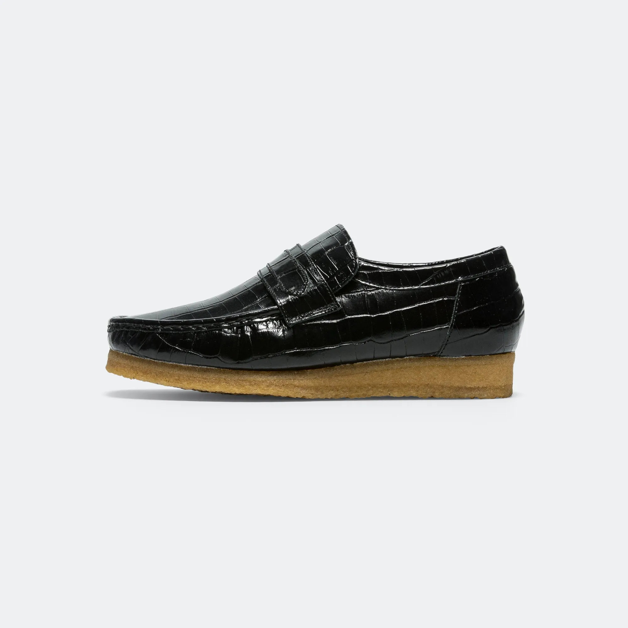 Wallabee Loafer - Black Crocodile Torsion Stability System