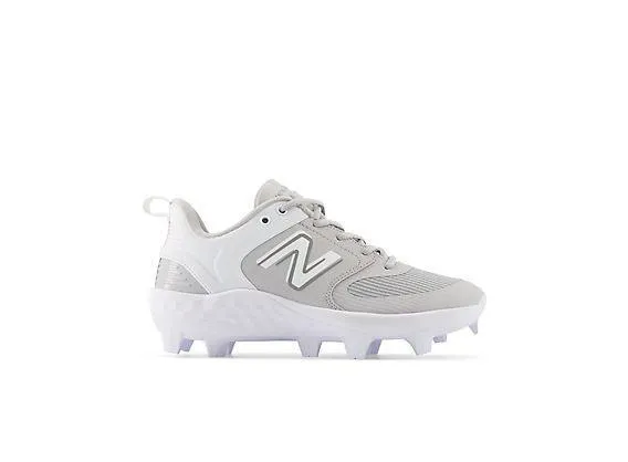 New Balance Women's Fresh Foam Velo V3 Molded Softball Cleats - Grey with White - SPVELOG3 Non Marking