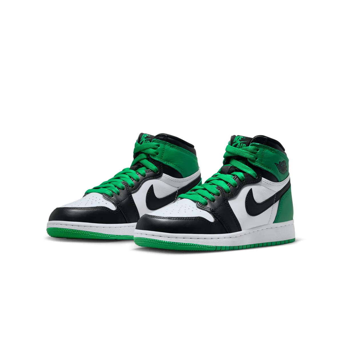 Kid??s Air Jordan 1 Retro High OG 'Lucky Green' Velcro   closure Smooth Grip