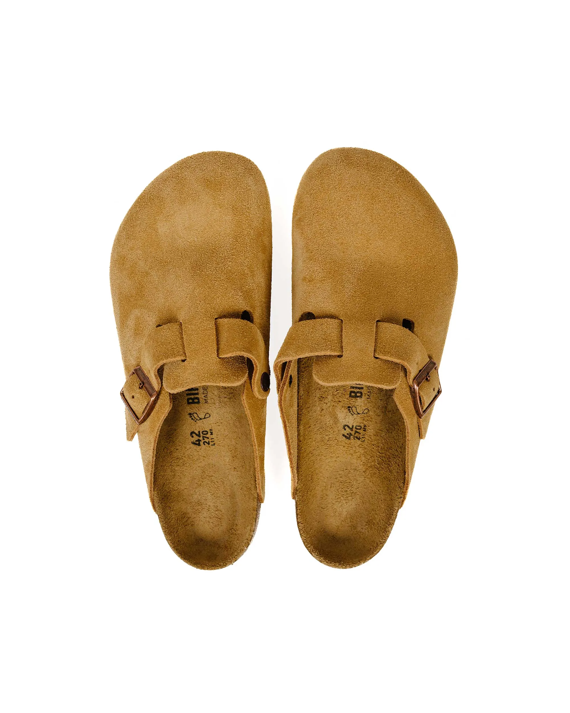 Flexible Fit Birkenstock Boston Latte Cream Suede