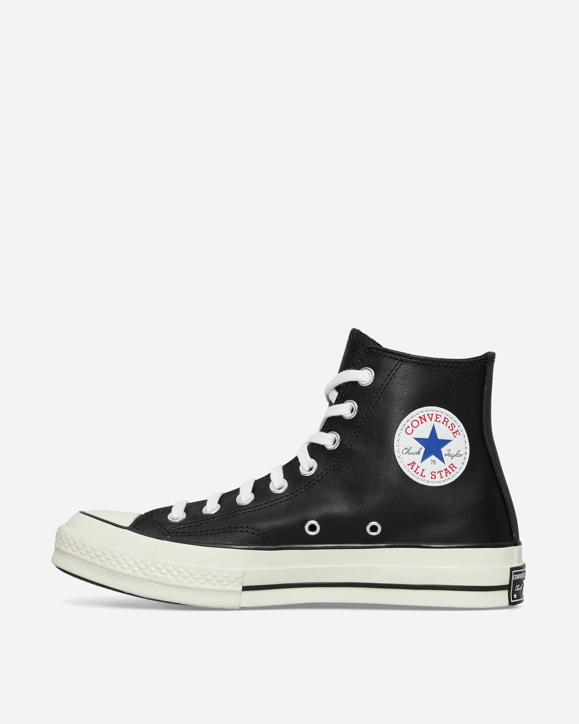 Chuck 70 Hi Leather Sneakers Black Traction Sole Easy Pace