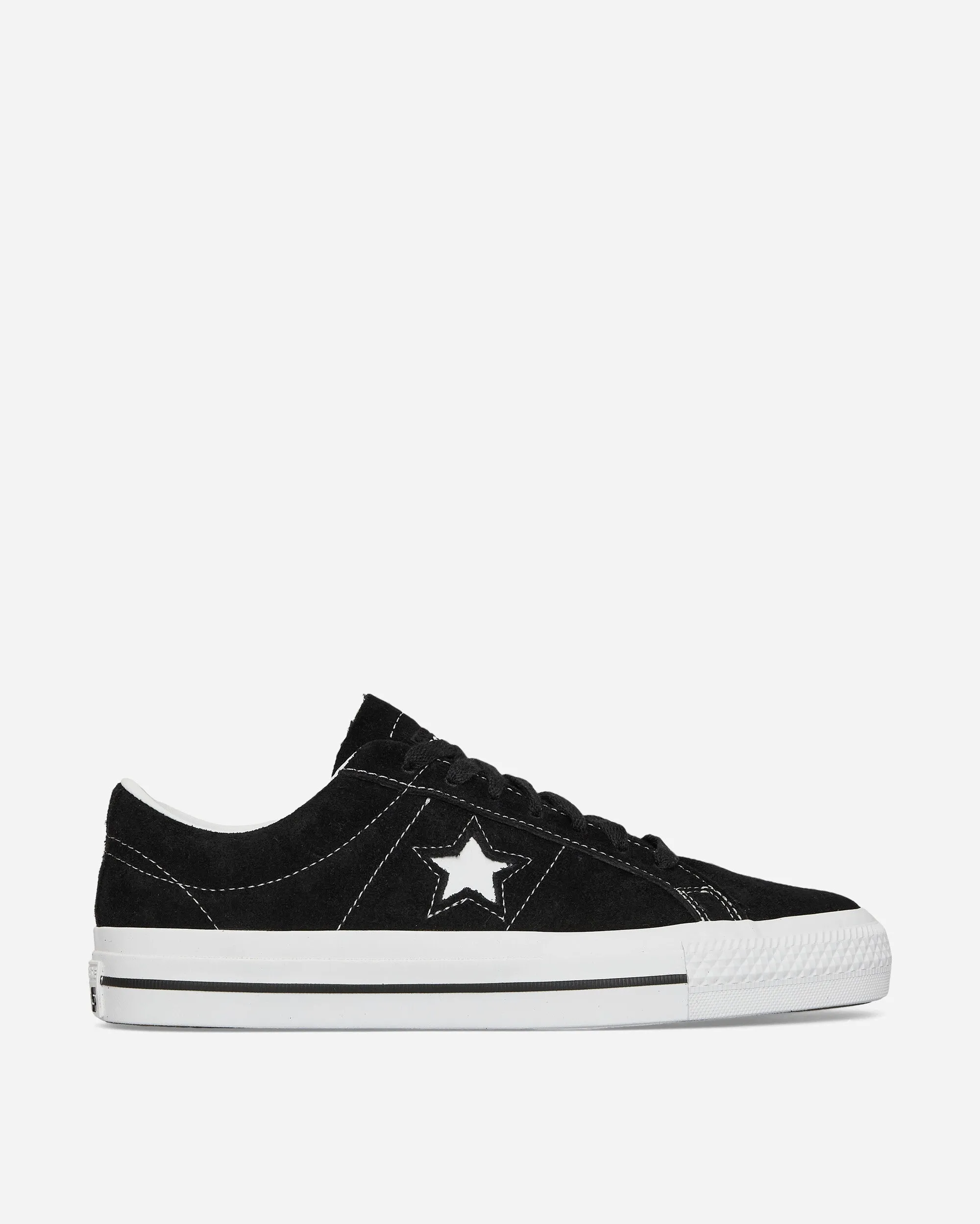 One Star Pro Nubuck Leather Sneakers Black Firm Grip Soft Texture