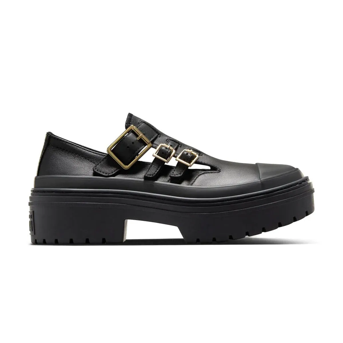 Busy Day Go Anywhere Chuck Taylor All Star Lugged Heel Mary Jane Platform 'Black Gold'