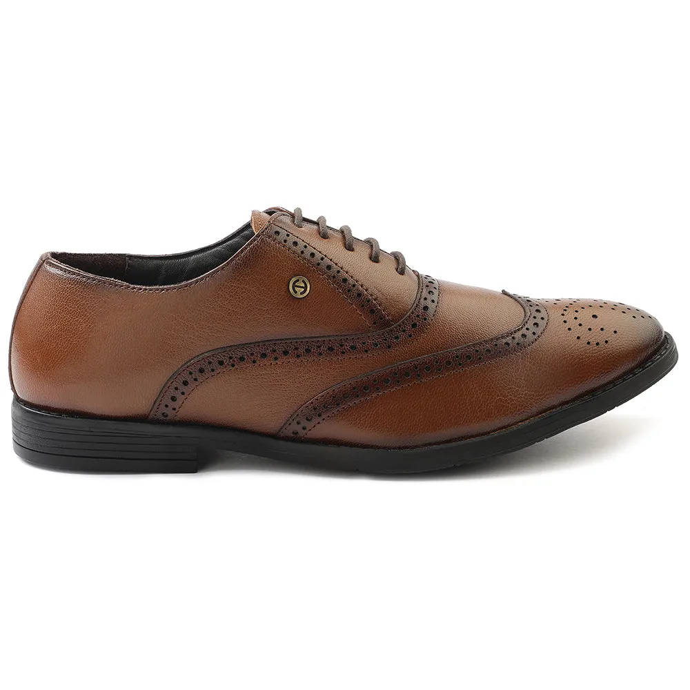 Healers Tan Formal Lacing Oxford Shoes For Men SAGAR-15 By Liberty Soft Leather