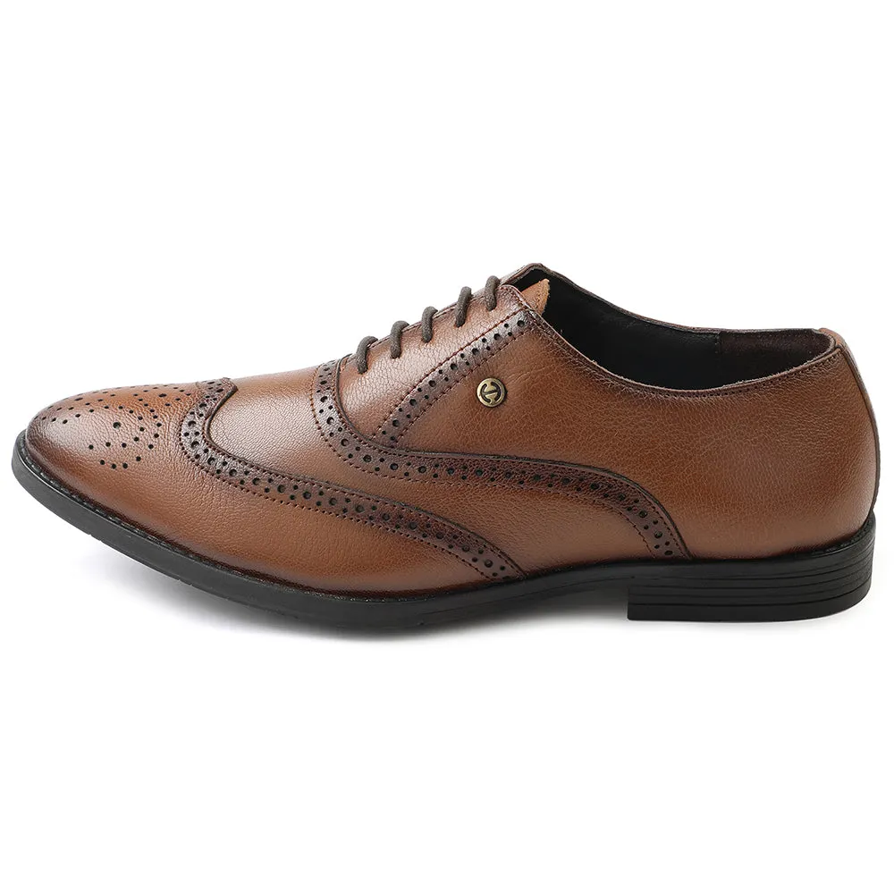 Classic Walking Shoes Classic Slip On Healers Tan Formal Lacing Oxford Shoes For Men SAGAR-15 By Liberty