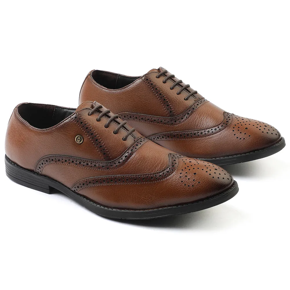 Healers Tan Formal Lacing Oxford Shoes For Men SAGAR-15 By Liberty Fine Stitch Oxfords Classic Slip On