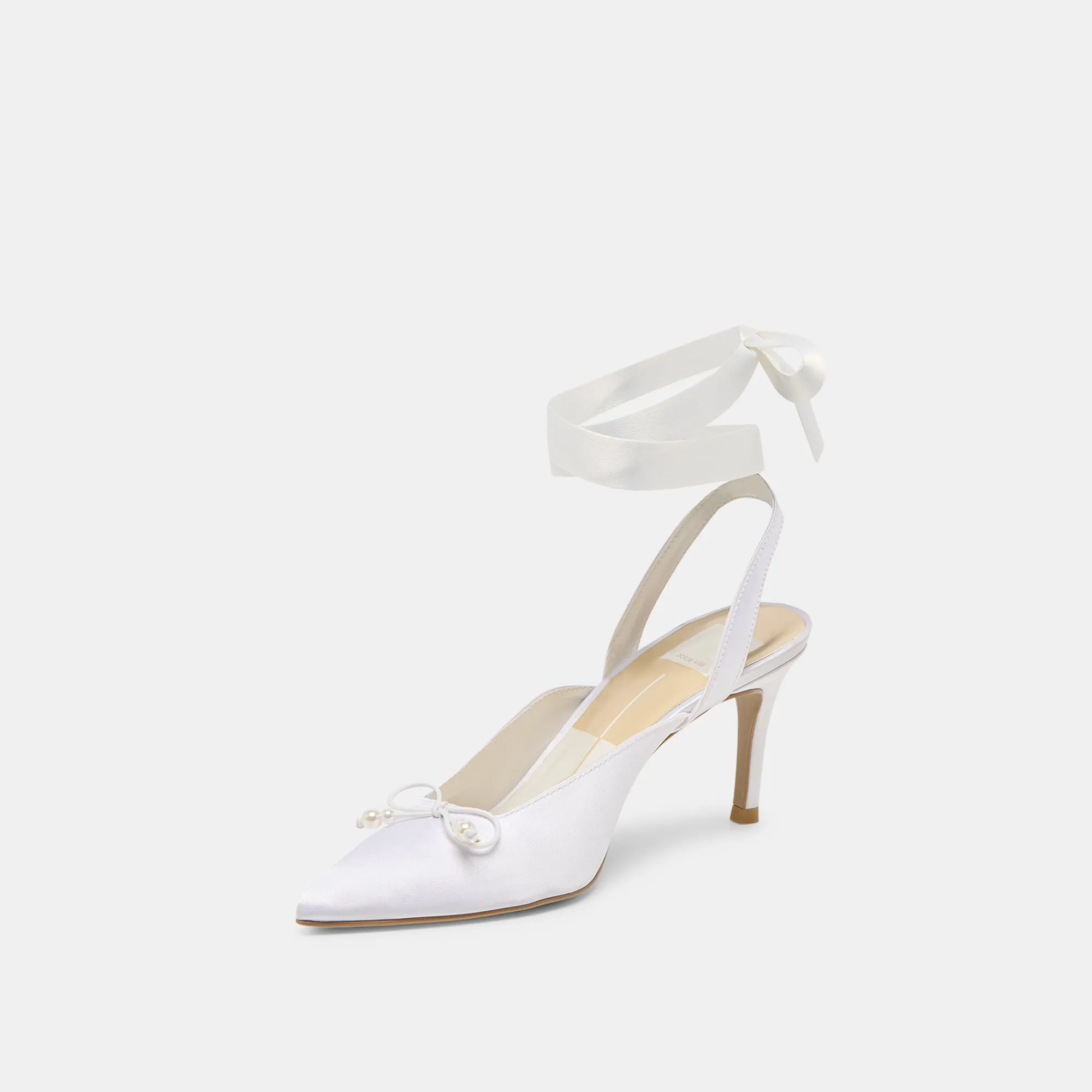 Wedge Wedding Shoes EFORA HEELS TRUE WHITE SATIN